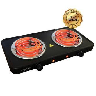 MegaChef Electric Dual Coil Burner Cooktop Buffet Range in Black at Nordstrom