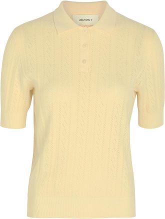 Lisa Yang Christine Pointelle Cotton and Cashmere-blend top - Yellow - 2 (UK 12-14 / M-L)