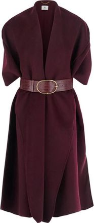 Elisabetta Franchi Bordeaux Jas met Riem - Dames - Jas met riem - Rood - XL - Jassen