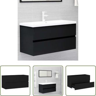 vidaXL vidaXL Lavabo in legno - Mobile Lavabo Nero 90x38,5x45 cm in Legno Multistrato