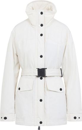 Moncler White Solid Hood Jacket