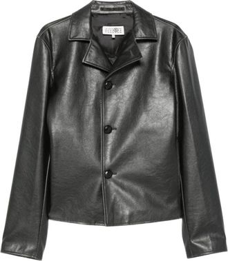 Maison Margiela M35455 Jas - Heren - Zomerjassen - Zwart - M - Leer - Jassen