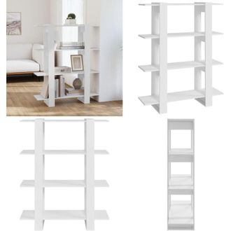 vidaXL Libreria/Divisorio Bianco 100x30x123,5 cm - Divisorio - Arredamento