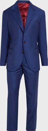 Brunello Cucinelli Pinstriped Linen-Blend Single-Breasted Suit
