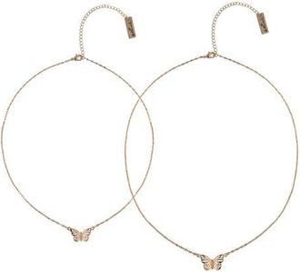 Hallmark Tear and Share Silver Tone Butterfly Pendant Necklaces in Gold at Nordstrom, Size 10.25