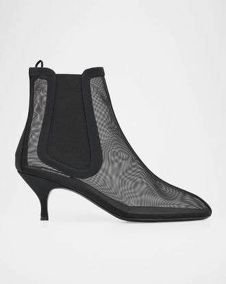Alaia 100mm Mesh Chelsea Ankle Boots