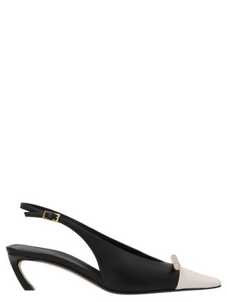 Lanvin Bicolor Goatskin Mid Heel Womens Pumps