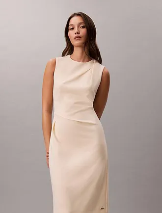 Calvin Klein Mouwloze stretch cr&ecirc;pe jurk