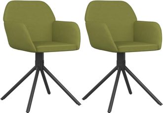 vidaXL Sillas De Comedor Giratorias 2 Unidades Terciopelo Verde Claro Vidaxl