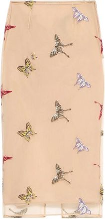 Blumarine Butterfly-applique Midi Skirt