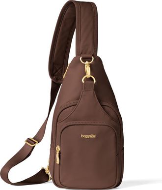 Baggallini Central Park Sling Bag in Ganache Twill at Nordstrom