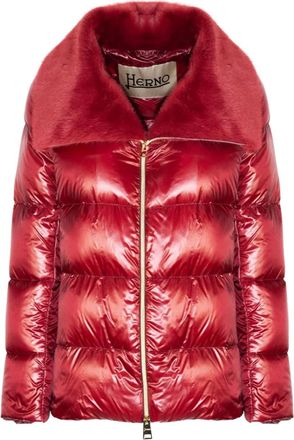 Herno Piumino trapuntato con colletto ampio - Rosso