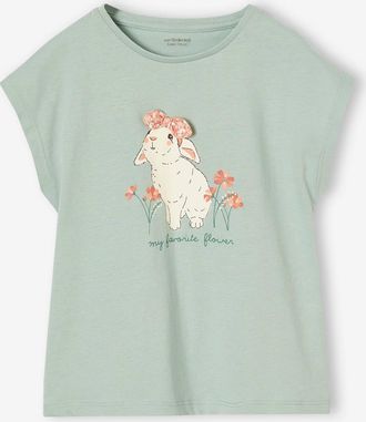 Vertbaudet M&auml;dchen T-Shirt mit Tierprint graublau