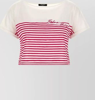 Balmain striped cotton t-shirt