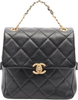 Chanel Pre-owned 2.55 Rugzak - Dames - Vintage Rugzakken - Zwart - ONE Size - Leer - Vintage