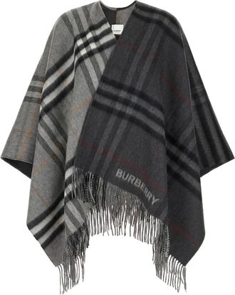 Burberry Geruite cape - Grijs