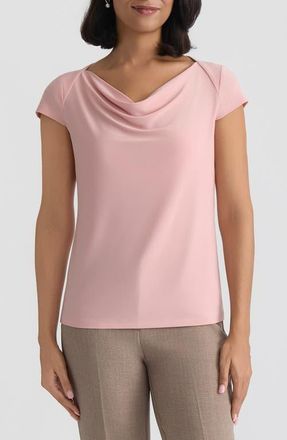 Kasper Cowl Neck Cap Sleeve Knit Top in Light Rose at Nordstrom, Size X-Small