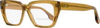 Victoria Beckham Womens Angular Rectangle Eyeglasses VB2648 203 Transparent Brown 54mm