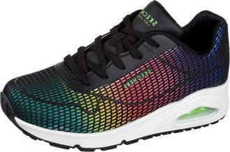 Skechers Womens UNO Sneaker, Black KPU Hot Melt/Multi Colored Jersey Trim, 6.5 UK medium