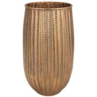 Wanderlust Deco Macetero De Metal Dorado 34x34x60h Cm