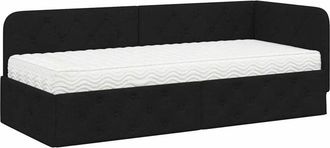 vidaXL Estructura De Cama En Esquina Negro 80 X 200 Cm Tela Vidaxl