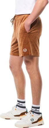 Sergio Tacchini Bandiera Debossed Velour Short in Sugar Almond at Nordstrom, Size Xxx-Large