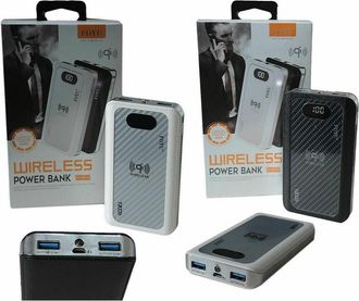 Trade Shop Trade Shop - Power Bank 4 In 1 Caricatore Wireless Senza Fili Qi Led 12000mah Carica Batteria