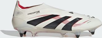 adidas adidas Performance Unisex Predator Elite Laceless Soft Ground Boots - Off-White - Size UK 8.5