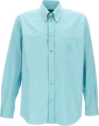 Fendi Katoenen poloshirt met logo - Blauw