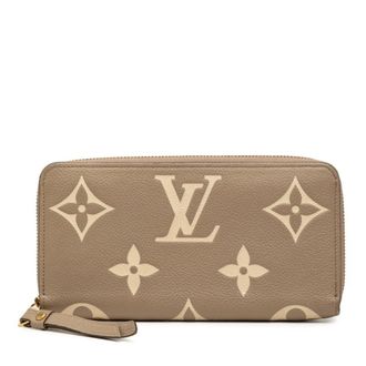 Louis Vuitton Monogram Empreinte Beige Tourterelle Leather Long Wallet (Bi-Fold) (Pre-Owned)