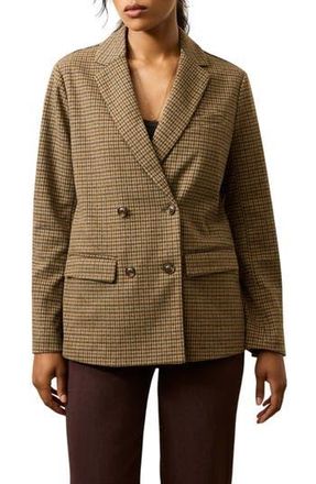 Faherty Inlet Houndstooth Double Breasted Knit Blazer in Rockhill Houndstooth at Nordstrom Rack, Size Xx-Small