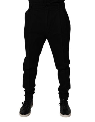 Dolce & Gabbana Mens Black Cotton Stretch Skinny Pants Elastane
