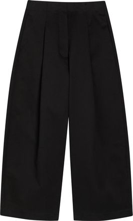 STUDIO NICHOLSON Peached Wide-leg Cotton-twill Trousers - Black - 12 (UK12 / M)