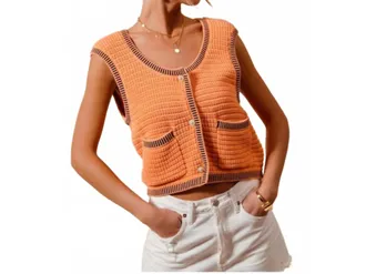 So Me Kaitlin Sweater Vest In Creamsicle