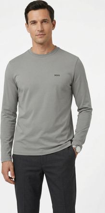 Boss Green by Hugo Boss Langarmshirt BOSS GREEN Tee Long, Herren, Gr. XXL, open grau063, Single Jersey, Obermaterial: 95% Baumwolle, 5% Elasthan, regular fit, Rundhals, eng e