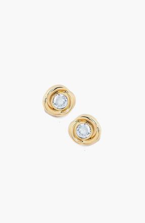 Yoj Lerino Crystal Stud Earrings In Gold at Nordstrom