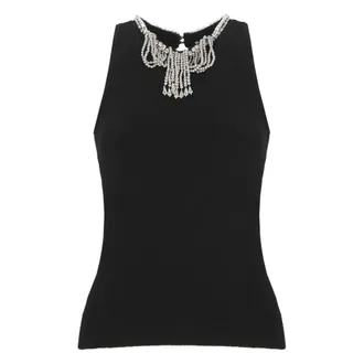 Paco Rabanne Sleeveless Tops, female, Black, Size: M Viscose Top