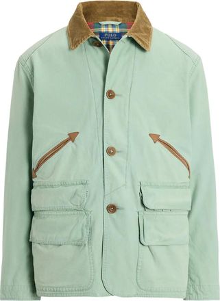 Polo Ralph Lauren Legerjack met ribfluwelen kraag - Groen