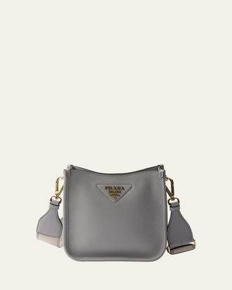 Prada Mini Daino Soft Leather Hobo Crossbody Bag
