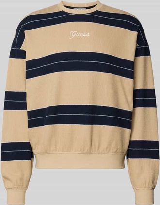 Guess Sweatshirt mit Label-Stitching in Beige, Gr&ouml;&szlig;e XXL