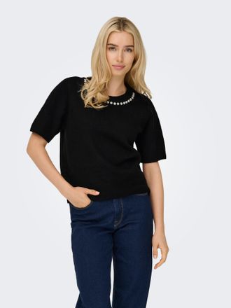 Only ONLABBY LIFE SS BLING TOP O-NECK KNT