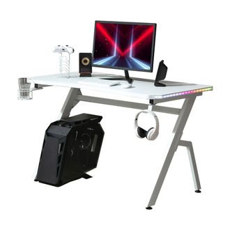 HOMCOM Gaming Desk White 1.2m | TJ Hughes
