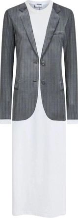 Moschino Kleedjes, Dames, Veelkleurig, 2Xs, Katoen, Jurk van Katoenen Jersey met Print