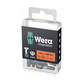 Wera Bit Impaktor 1/4 Din 3126 C6.3 Hexagonal 4x25mm 10er Pack Pack