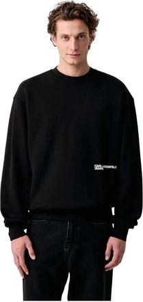 Karl Lagerfeld Oversize Crewneck Sweatshirt - Heren - Sweatshirts & Hoodies - Zwart - Maat: M Katoen
