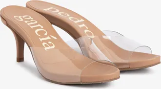 Pedro Garcia Beige leather and jelly stripe midi heel mule| Welch | Fall winter 25 | PEDRO GARCIA