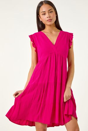 Roman Frill Short Dress