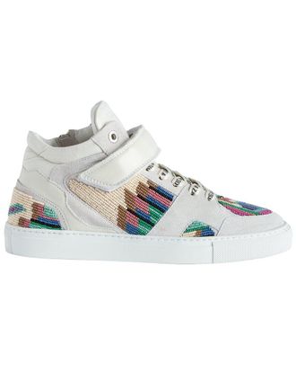 Zadig&Voltaire Mid Flash Folk Beads Leather Sneaker