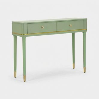 Les Tendances Consola Con 2 Cajones De Madera Y Metal Camille - Verde Oscuro