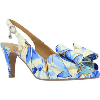 J. Rene&eacute; Lysara Slingback Pointed Toe Pump in Blue/Cream at Nordstrom, Size 10.5
